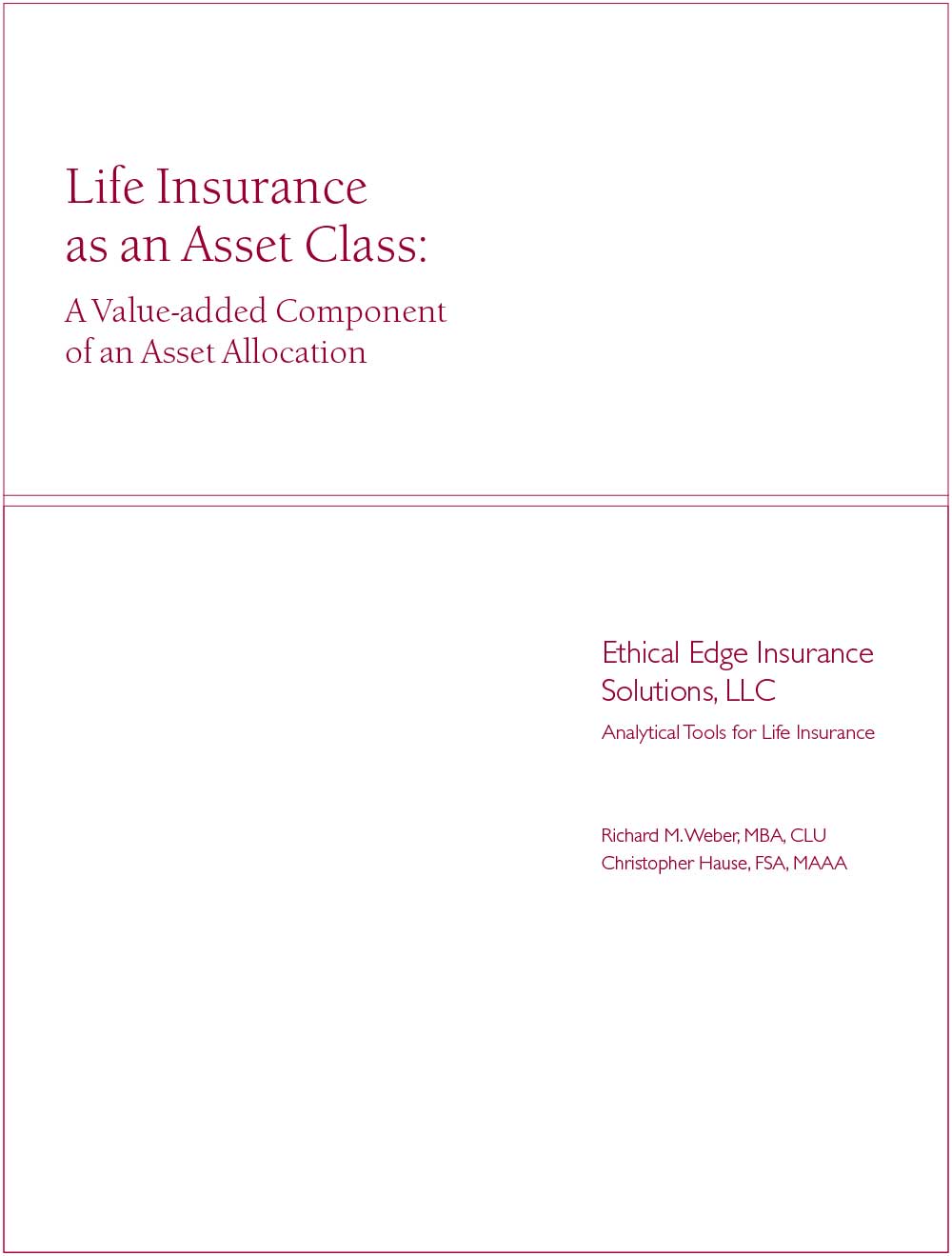 Life Insurance as Asset Class